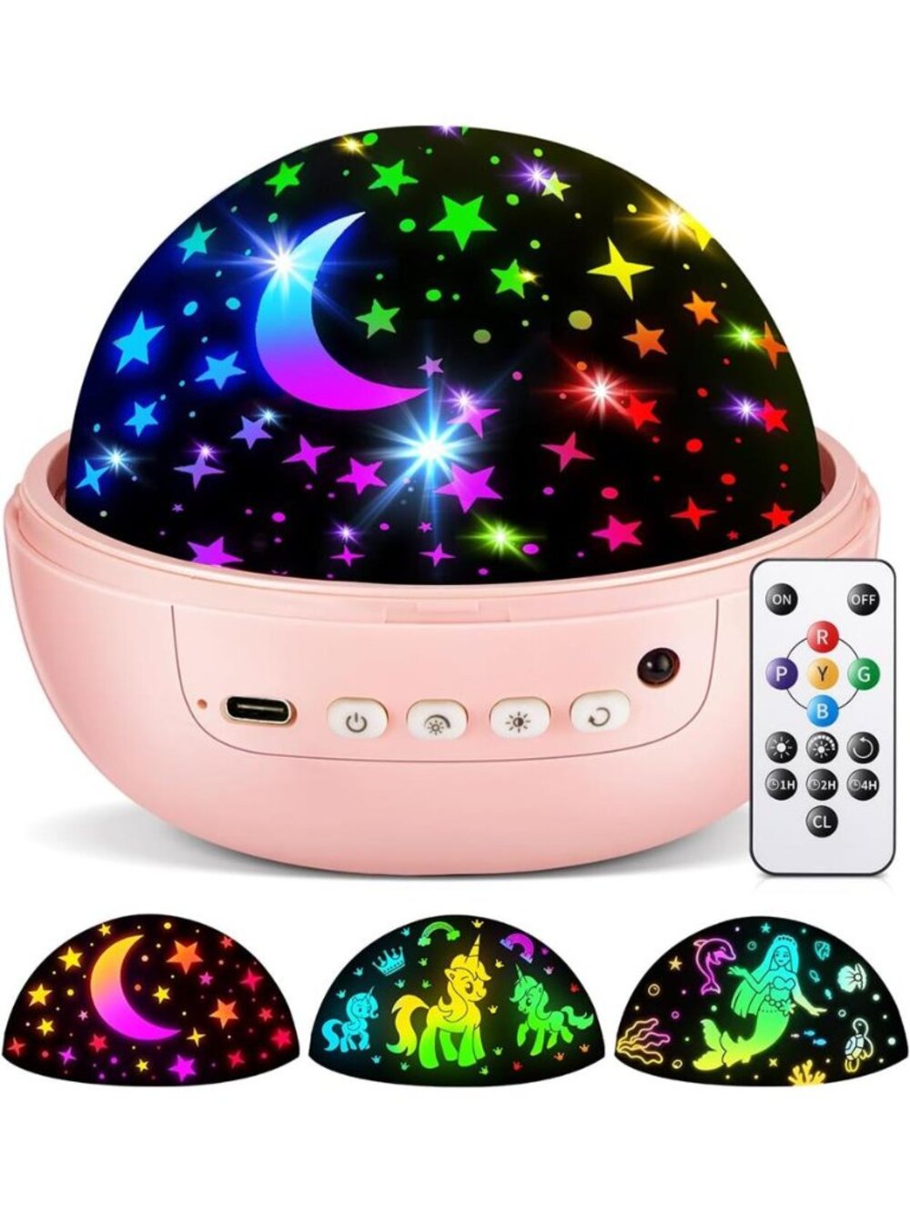 Star Projector for Kids, 3 Films+93 Colors Kids Projector Night Light